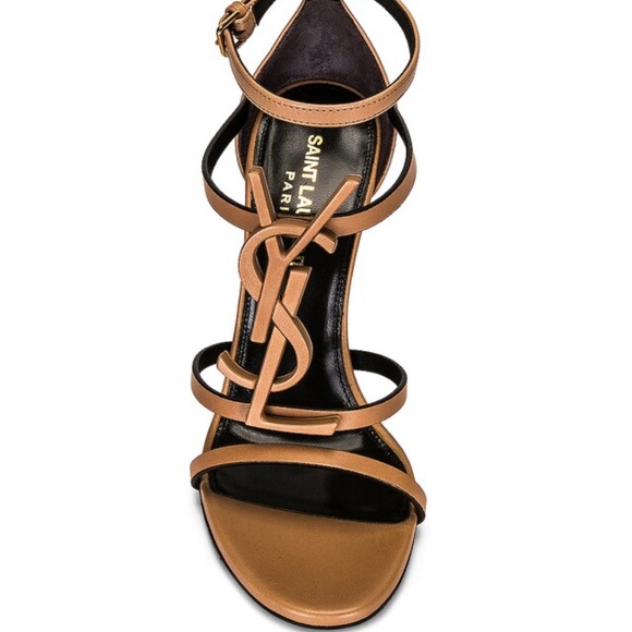 YSL SAINT LAURENT Cassandra Heels in Nude Tan Gold Brown Size 36 6 - Picture 2 of 5